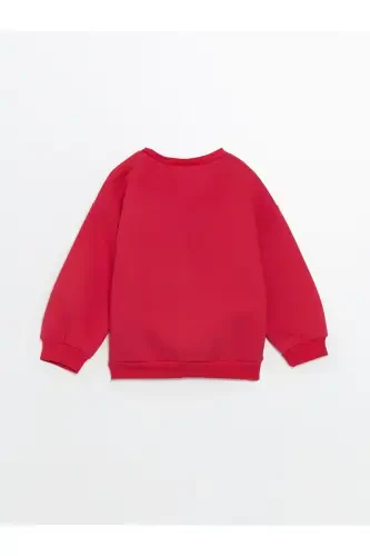 LCW Kids Fuchsia Crew Neck Printed Girls Sweatshirt-fuchsia - 5