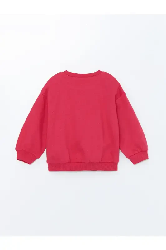 LCW Kids Fuchsia Crew Neck Printed Girls Sweatshirt-fuchsia - 6