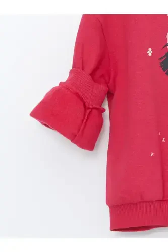 LCW Kids Fuchsiya Velosiped Yoqali Bosmali Qizlar Sweatshirt-fuchsiya - 4