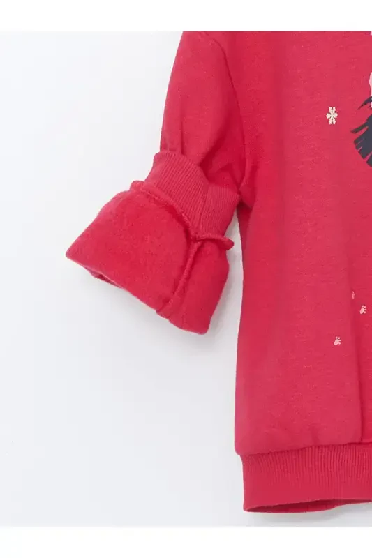 LCW Kids Fuchsiya Velosiped Yoqali Bosmali Qizlar Sweatshirt-fuchsiya - 4