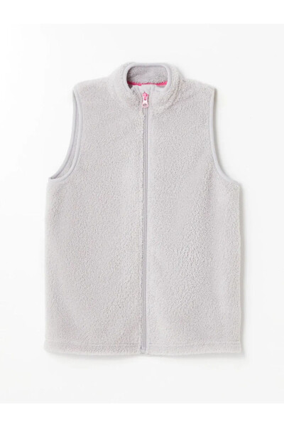 LCW Kids Light Grey Girls Plush Vest - 1