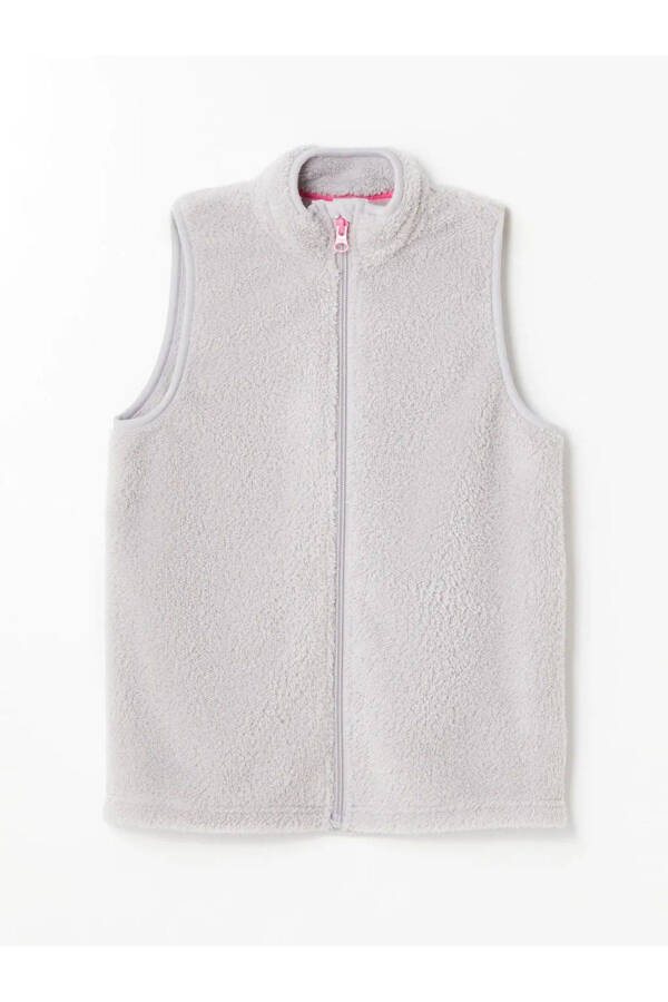 LCW Kids Light Grey Girls Plush Vest - 4