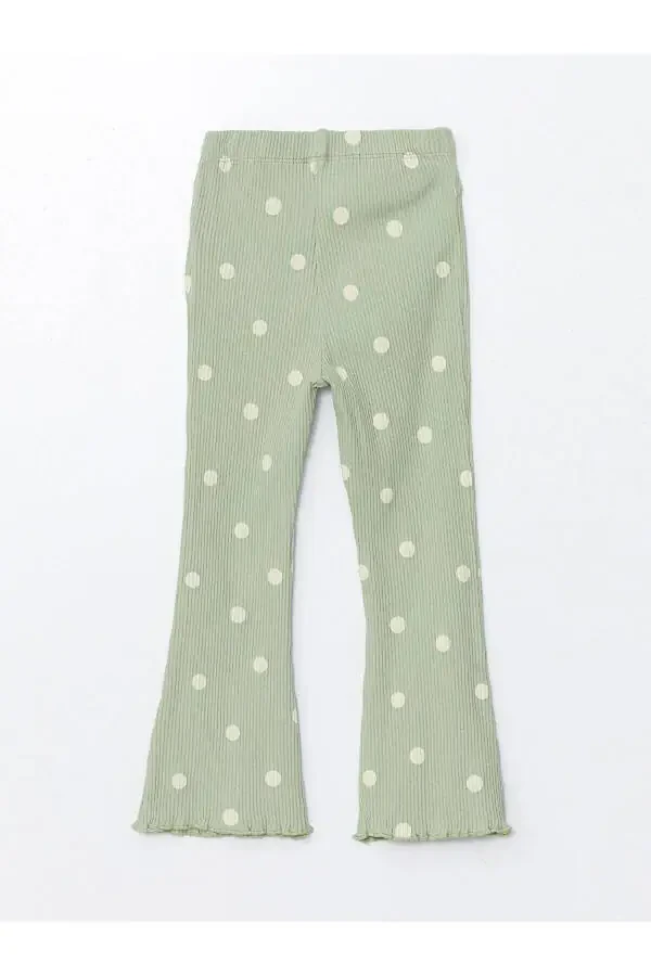 LCW Kids Printed Crew Neck Long Sleeve Polka Dot Printed Girls' Blouse and Leggings 2-Piece Set - 4