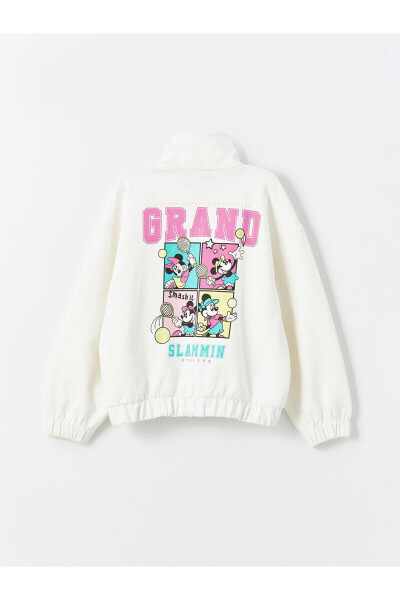 LCW Kids Uçuk Pembe Dik Yaka Minnie Mouse Baskılı Kız Çocuk Fermuarlı Sweatshirt - PALE PINK - LC WAIKIKI (1)