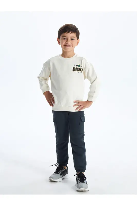 Lcw Kids Velosiped Yoqa Qalin Bosmali O'g'il Bolalar Sviteri-OCH BEJ - 2