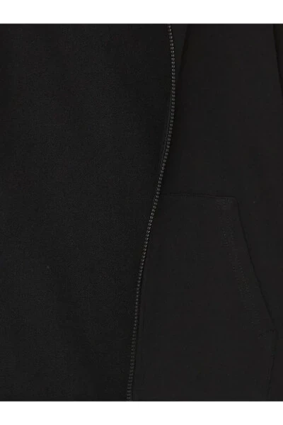 LCW Kids Yeni Siyah Kapüşonlu Erkek Çocuk Fermuarlı Sweatshirt - LC Waikiki (1)