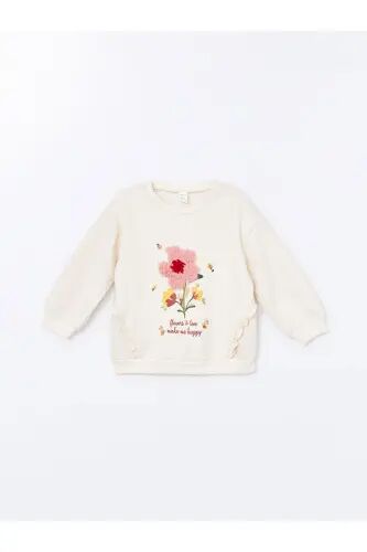 LCW KidsBisiklet Yaka Kalın Çiçekli Kız Çocuk Sweatshirt - Çok Renkli - 1
