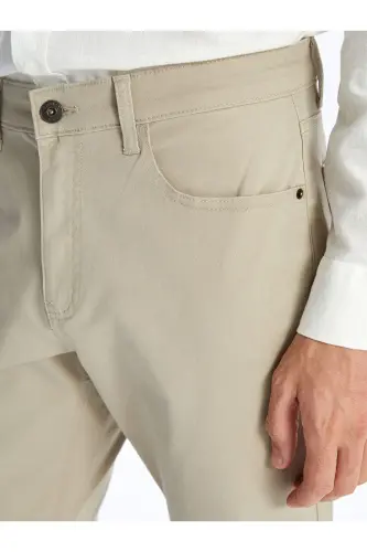 LCWAIKIKI Classic Dar Kalıp Erkek Chino Pantolon - Bej - 3