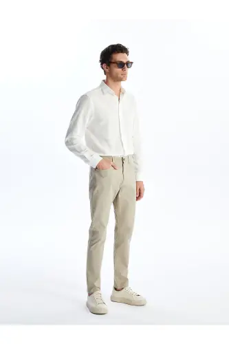 LCWAIKIKI Classic Dar Kalıp Erkek Chino Pantolon - Bej 