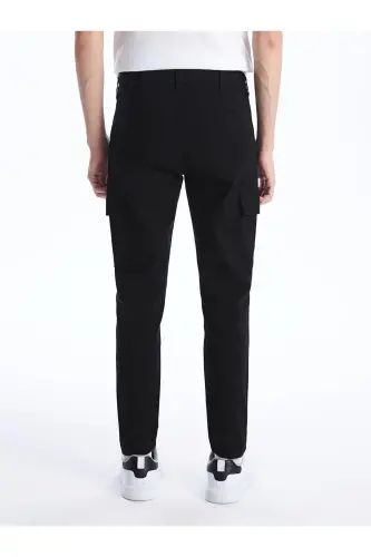 Classic Dar Kalıp Gabardin Erkek Chino Pantolon - NEW BLACK 