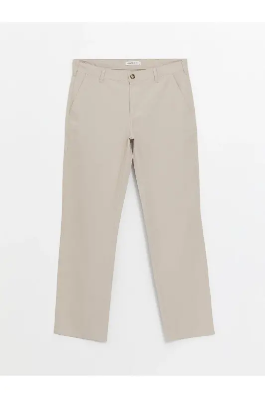 LCWAIKIKI Classic Geniş Kalıp Erkek Chino Pantolon-BEIGE - 5