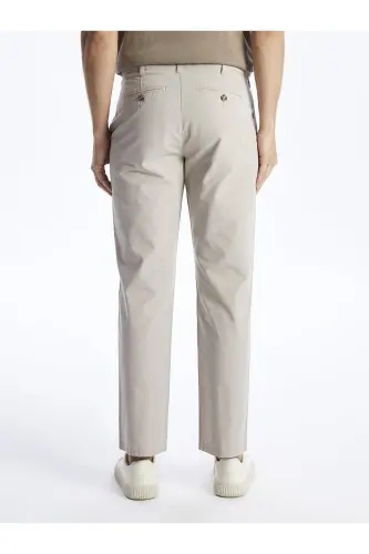 LCWAIKIKI Classic Geniş Kalıp Erkek Chino Pantolon-BEIGE - 4