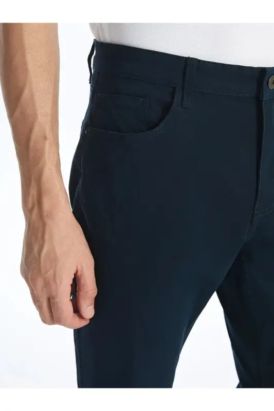 LCWAIKIKI Classic Lacivert Dar Kalıp Erkek Chino Pantolon-Lacivert - 3