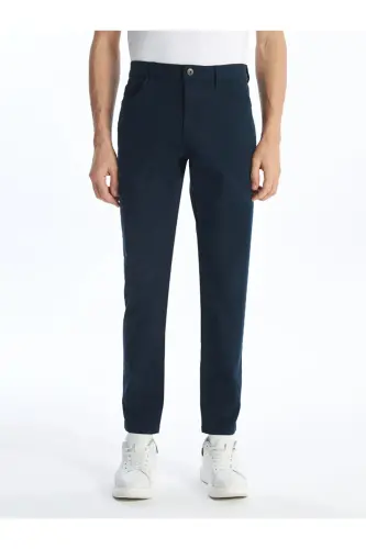 LCWAIKIKI Classic Lacivert Dar Kalıp Erkek Chino Pantolon-Lacivert - 4
