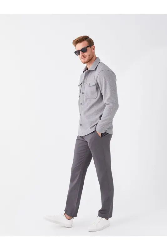 LCWAIKIKI Classic Standart Kalıp Erkek Chino Pantolon - Antrasit - 1