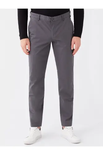 LCWAIKIKI Classic Standart Kalıp Erkek Chino Pantolon - Antrasit - 3