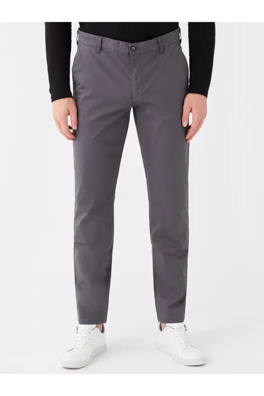 LCWAIKIKI Classic Standart Kalıp Erkek Chino Pantolon - Antrasit - 3