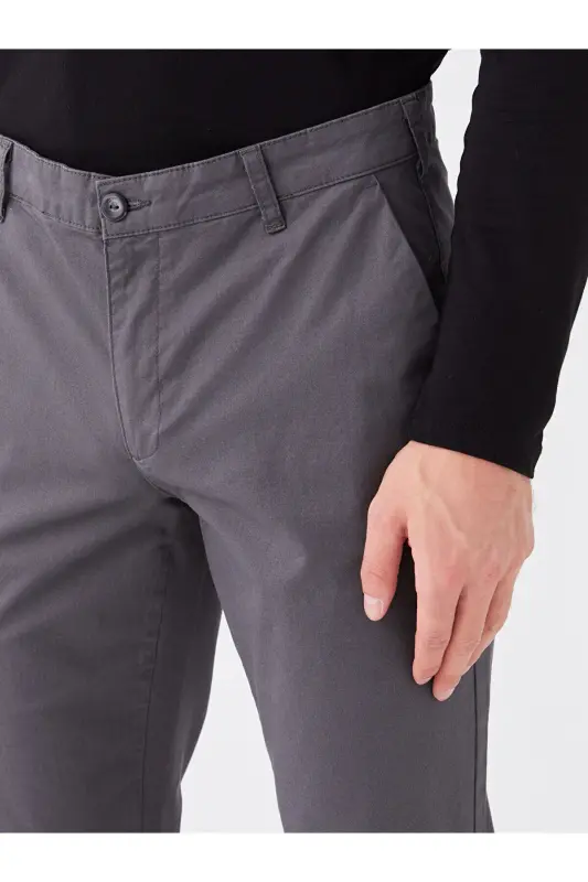LCWAIKIKI Classic Standart Kalıp Erkek Chino Pantolon - Antrasit - 4