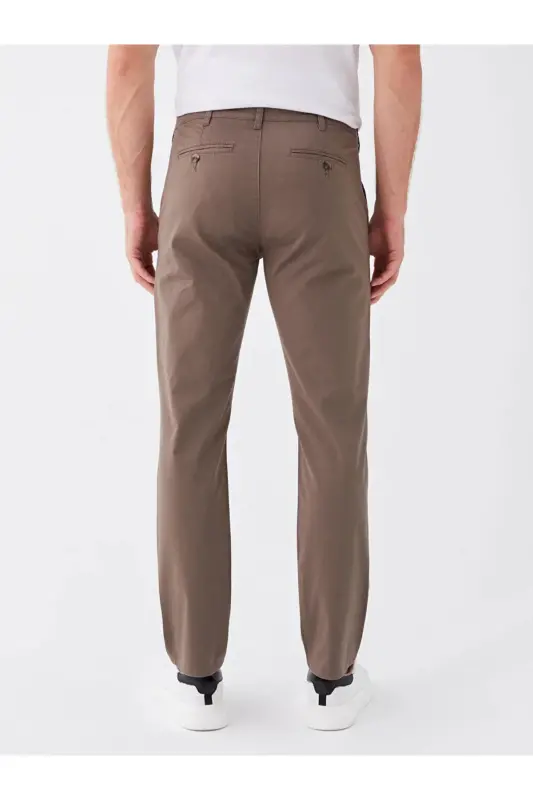 LCWAIKIKI Classic Standart Kalıp Erkek Chino Pantolon-Kahverengi - 4