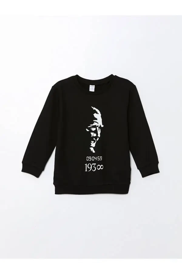 Lcwk Bicycle Collar Long Sleeve Atatürk Print Baby Boy Sweatshirt - 4