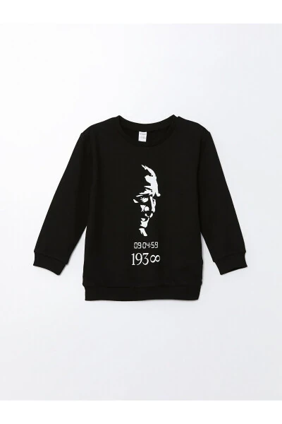Lcwk Bicycle Collar Long Sleeve Atatürk Print Baby Boy Sweatshirt - LC WAIKIKI