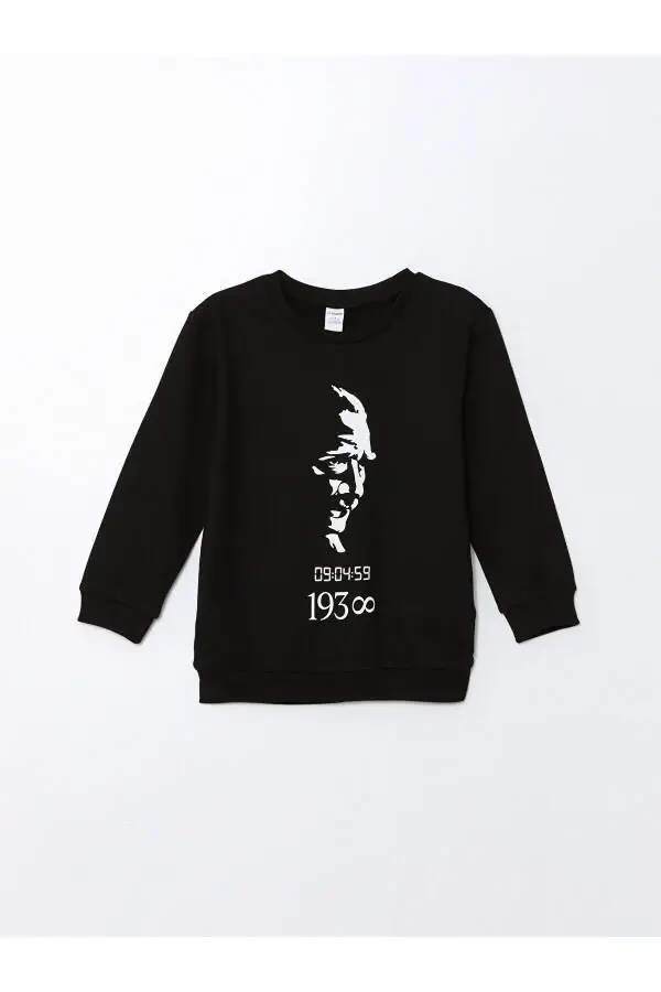 Lcwk Velosiped yoqali uzun qisma Ataturk bosilgan erkak chaqaloq sviteri - 1