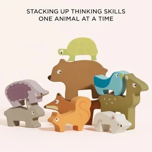 Le Toy Van - Деревянная игра-пазл Petilou Forest Stacker & сумка с образовательными упражнениями на баланс | Отличный подарок для детей и малышей | Подходит для детей от 18 месяцев - 4