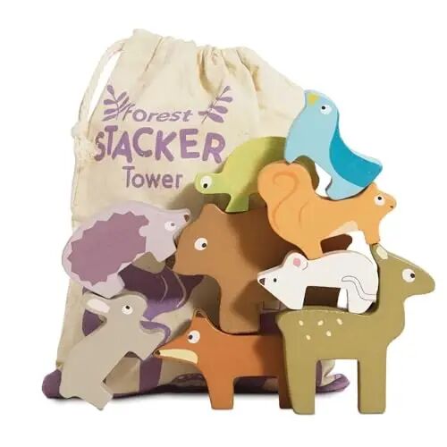 Le Toy Van - Yog'och Petilou o'rmon stacker puzzle & xalta ta'lim muvozanat faoliyati o'yinchog'i | Bolalar va chaqaloqlar uchun ajoyib sovg'a | 18 oy va undan katta yoshdagi bolalar uchun mos - 1