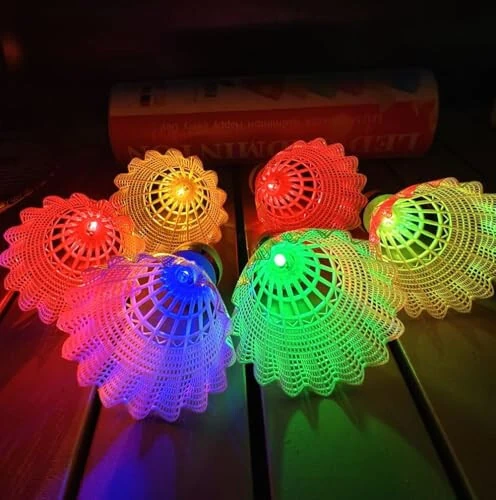 Leadge LED Shuttlecock Badminton Birdies, Shuttlecock Dark Night Nylon Glow Glow Birdies Lighting for Outdoor Indoor Sport Activities (6Packs) (Multi Color) - Leadge (1)
