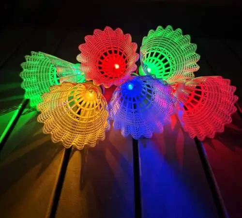 Leadge LED Shuttlecock Badminton Birdies, Shuttlecock Dark Night Nylon Glow Glow Birdies Lighting for Outdoor Indoor Sport Activities (6Packs) (Multi Color) - 5