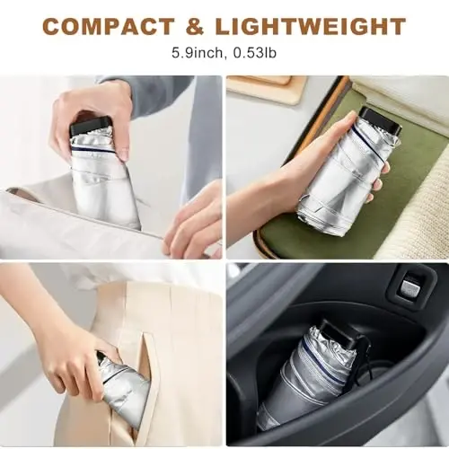 LEAGERA Mini Umbrella For Purse - UPF 50+ UV Blocker Sun Protection Umbrella, Small Micro Travel Parasol Design for Women - 5
