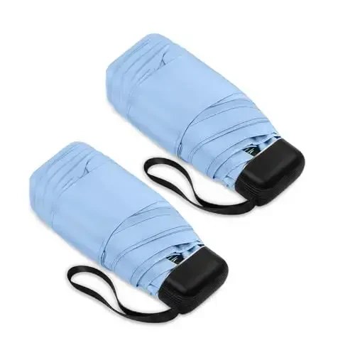 LEAGERA Mini Umbrella - Compact, Waterproof Travel Umbrella for Light Rain, Suitable for Women's Purse and Pocket 