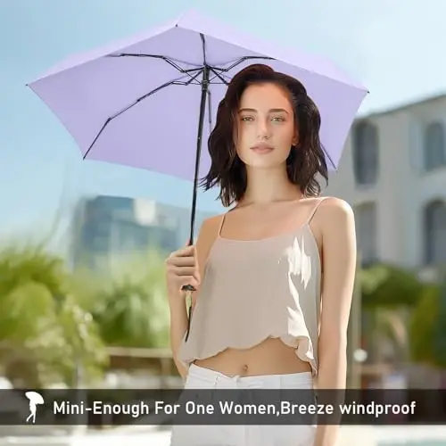 LEAGERA Mini Umbrella - Compact, Waterproof Travel Umbrella for Light Rain, Suitable for Women's Purse and Pocket - 4