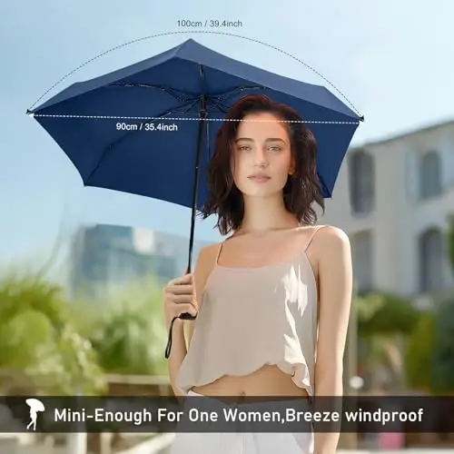 LEAGERA Mini Umbrella - Compact, Waterproof Travel Umbrella for Light Rain, Suitable for Women's Purse and Pocket - 4