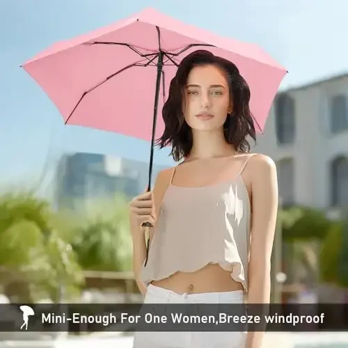LEAGERA Mini Umbrella - Compact, Waterproof Travel Umbrella for Light Rain, Suitable for Women's Purse and Pocket - 4