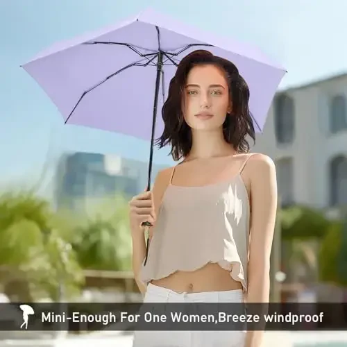 LEAGERA Mini Umbrella - Compact, Waterproof Travel Umbrella for Light Rain, Suitable for Women's Purse and Pocket - 4