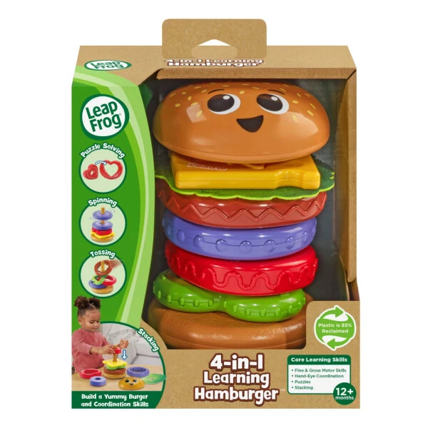 LeapFrog® 4-in-1 Learning Hamburger™ Plastic, Fabric Stacking & Nesting Toys with Accessories Included, Baby and Toddler Toys - 9