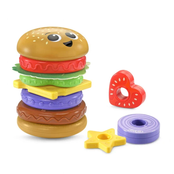 LeapFrog 4-in-1 Learning Hamburger Plastic & fabric Plastic, Fabric with Accessories, Baby and Toddler Toys - 2