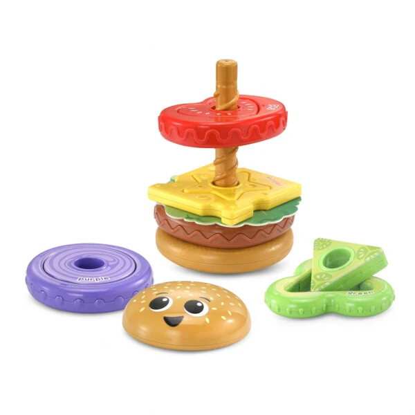 LeapFrog 4-in-1 Learning Hamburger Plastic & fabric Plastic, Fabric with Accessories, Baby and Toddler Toys - 6