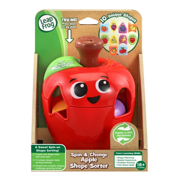 LeapFrog Spin & Change Apple Shape Sorter™ Shape Sorting Toys with Accessories Included, Baby and Toddler Toys - 8