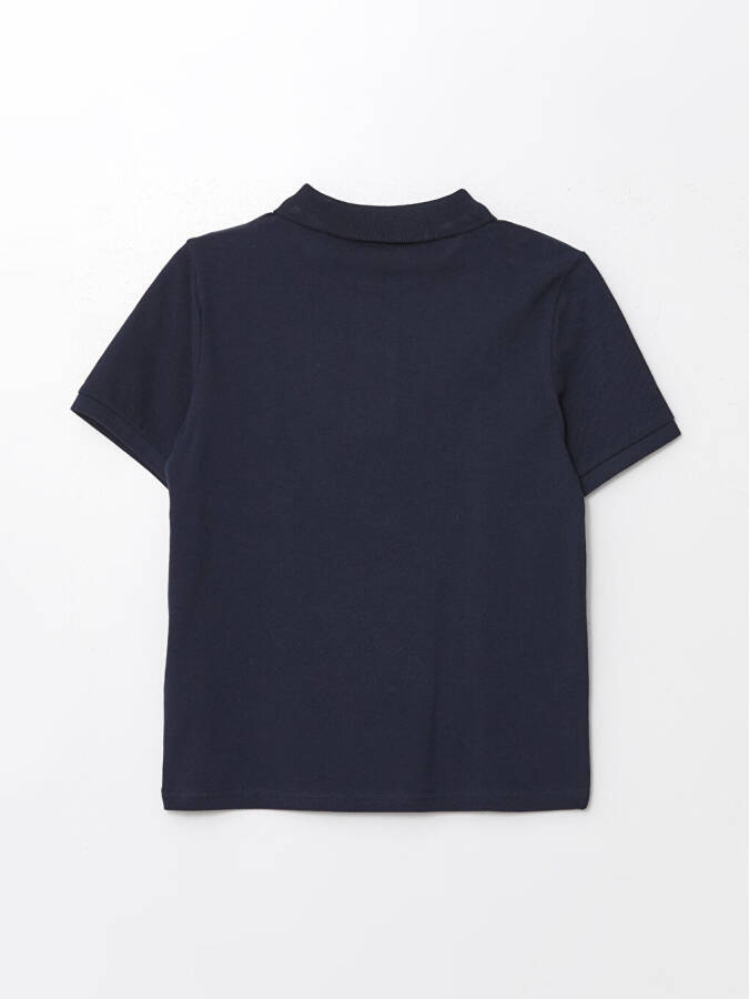 Learning Enthusiast Polo Collar Boy's T-Shirt-Navy Blue - 2