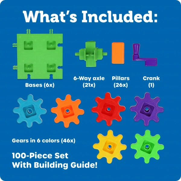 Learning Resources Gears! Gears! Gears! 100-Piece Deluxe Building Set, Boys and Girls Ages 3+, STEM, Building Toy For Kids - 6