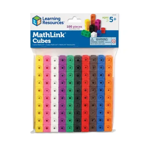 Learning Resources MathLink Cubes - 100 Pieces, Educational Math Cubes Manipulatives, Ages 5+ - 1