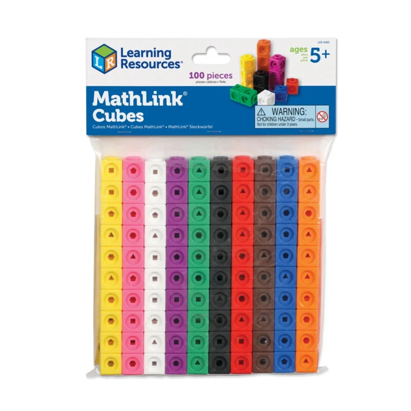 Learning Resources MathLink Cubes - 100 Pieces, Educational Math Cubes Manipulatives, Ages 5+ - 1
