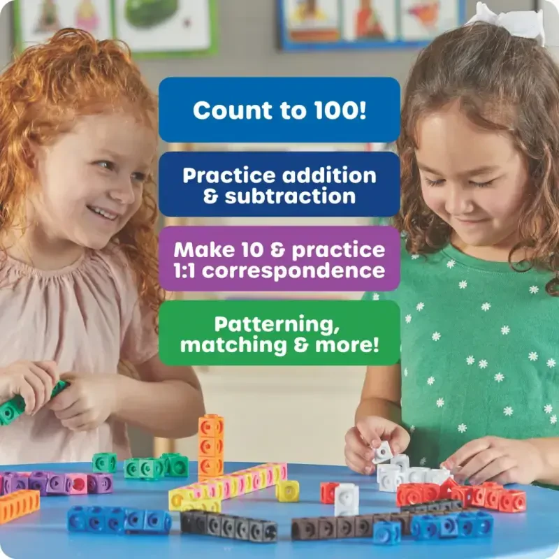 Learning Resources MathLink Cubes - 100 Pieces, Educational Math Cubes Manipulatives, Ages 5+ - 4