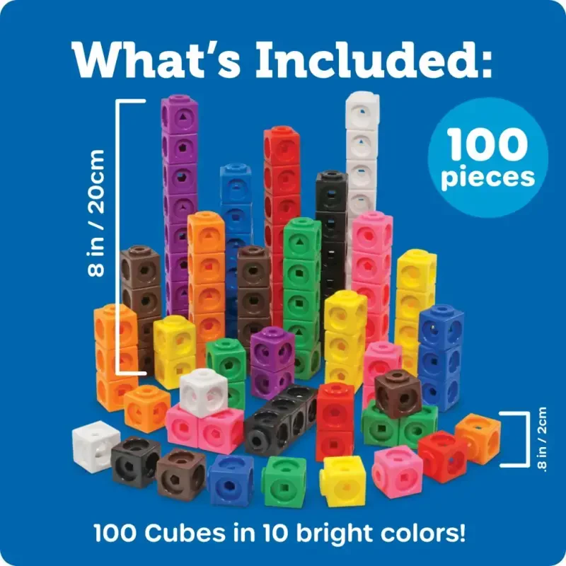 Learning Resources MathLink Cubes - 100 Pieces, Educational Math Cubes Manipulatives, Ages 5+ - 5