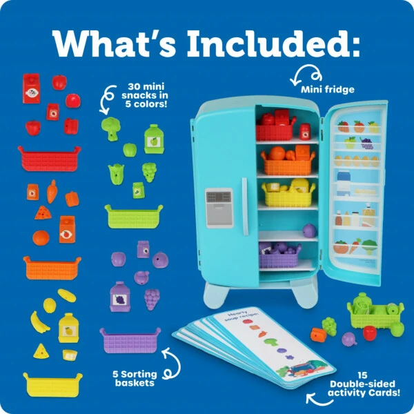 Learning Resources Saralash Gazaklar Mini Muzlatgich, Plastik Shakl Saralash O'yinchog'i, Gazak O'yinchoqlari, 51 dona bilan Ta'lim O'yinchoqlari, 3+ yoshdagi Chaqaloq va Go'dak O'yinchoqlari - 6