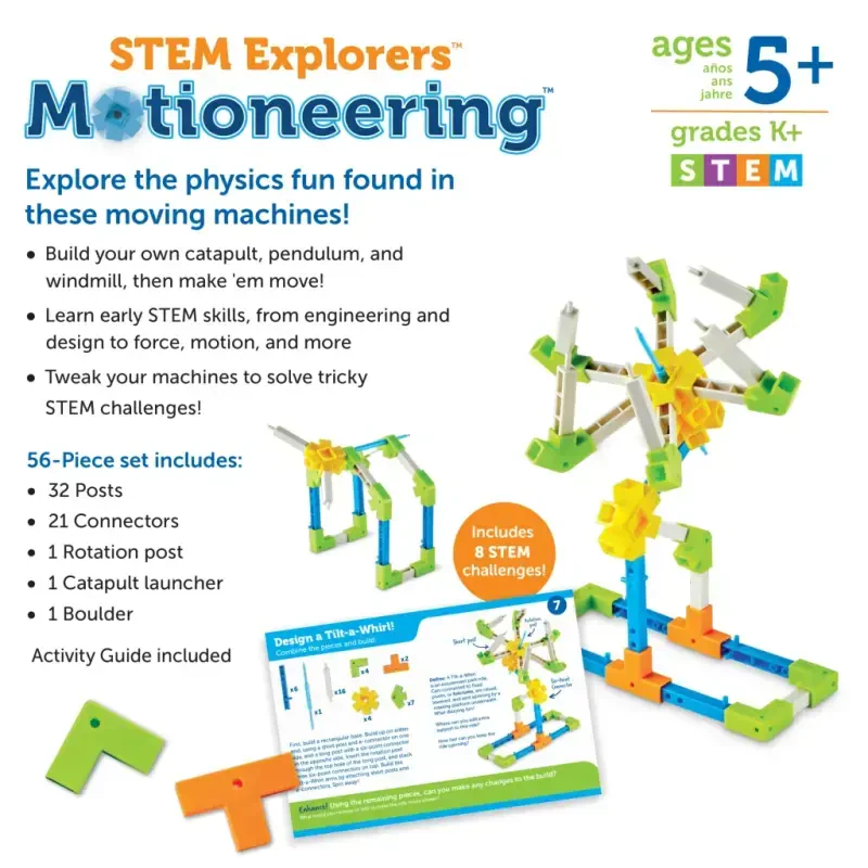 Learning Resources STEM Explorers Motioneering - STEM Building Toy, Educational Toys for Kids - 6