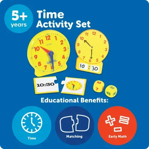 Learning Resources Time Activity Set, bolalar uchun o'quv o'yinchog'i, 5 yoshdan oshganlar uchun - 5