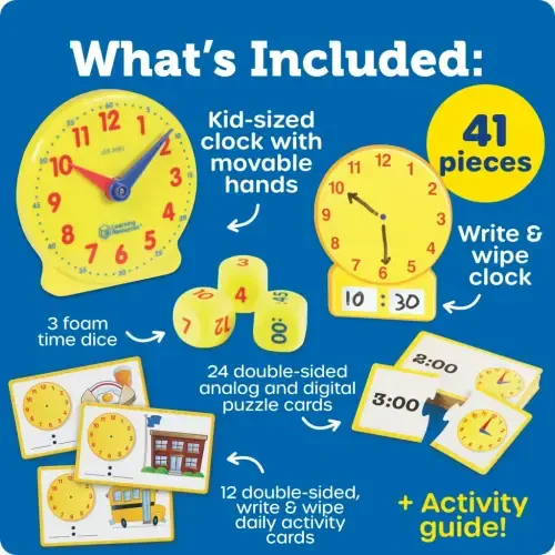 Learning Resources Time Activity Set, Educational Toy for Kids, Ages 5+ - 6